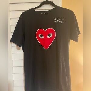 Black Men’s Embroidered Comme Des Garçons PLAY T-Shirt Size L
